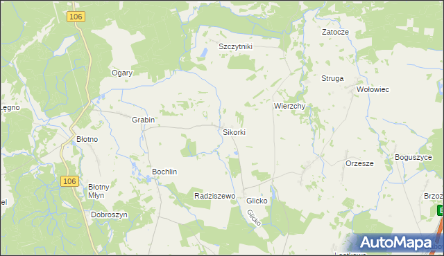 mapa Sikorki, Sikorki na mapie Targeo