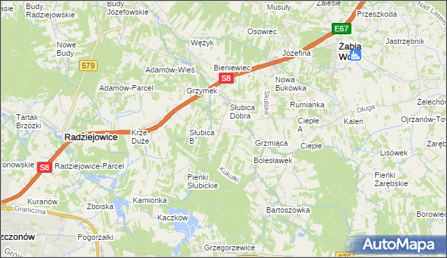 mapa Słubica-Wieś, Słubica-Wieś na mapie Targeo