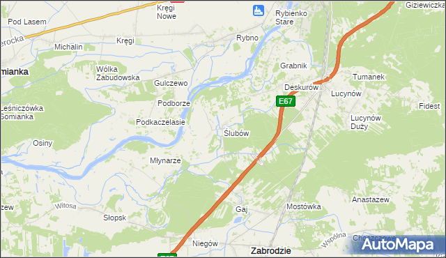 mapa Ślubów gmina Wyszków, Ślubów gmina Wyszków na mapie Targeo