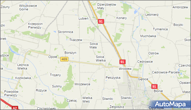 mapa Solca Wielka, Solca Wielka na mapie Targeo