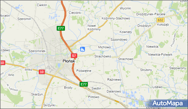 mapa Strachówko, Strachówko na mapie Targeo