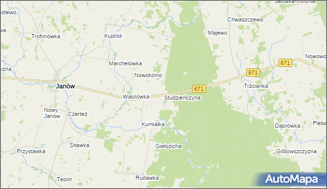 mapa Studzieńczyna, Studzieńczyna na mapie Targeo