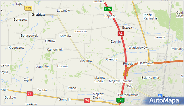 mapa Szydłów-Kolonia, Szydłów-Kolonia na mapie Targeo