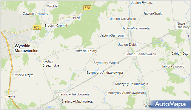 mapa Szymbory-Jakubowięta, Szymbory-Jakubowięta na mapie Targeo