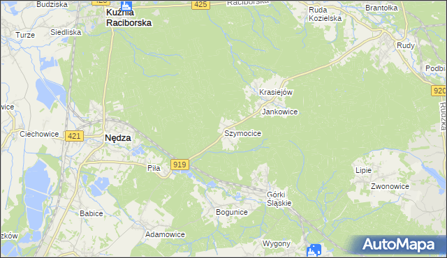 mapa Szymocice, Szymocice na mapie Targeo