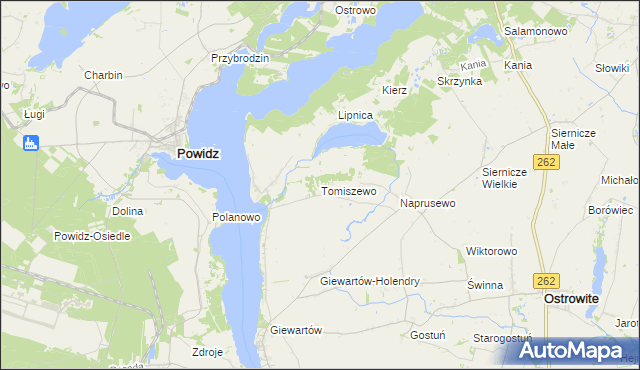 mapa Tomiszewo, Tomiszewo na mapie Targeo