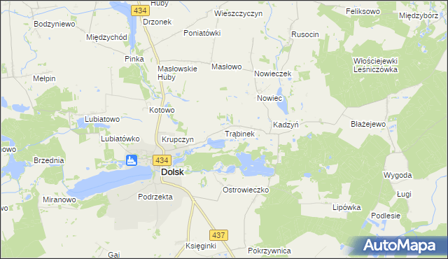 mapa Trąbinek, Trąbinek na mapie Targeo