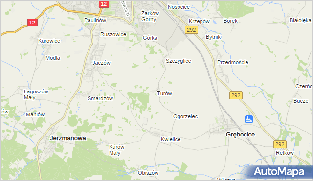 mapa Turów gmina Głogów, Turów gmina Głogów na mapie Targeo