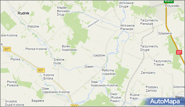 mapa Ujazdów gmina Nielisz, Ujazdów gmina Nielisz na mapie Targeo