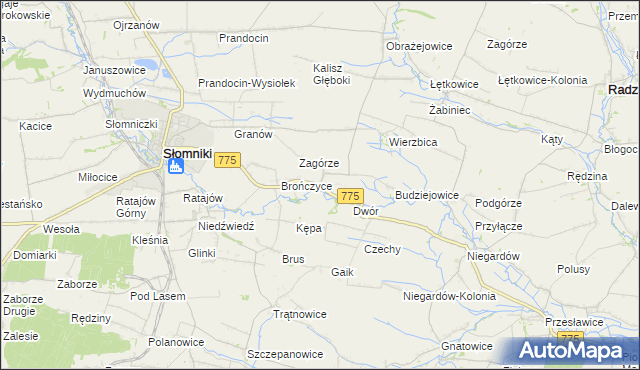 mapa Waganowice, Waganowice na mapie Targeo