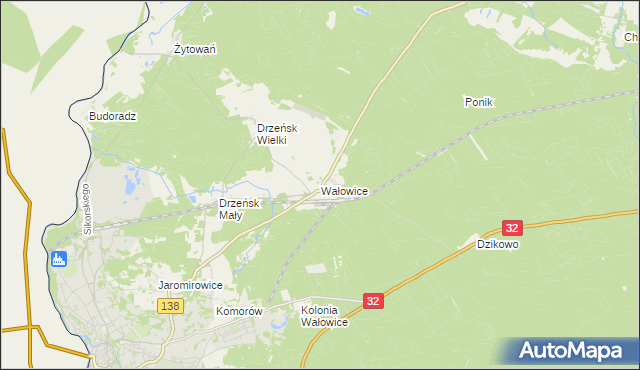 mapa Wałowice gmina Gubin, Wałowice gmina Gubin na mapie Targeo