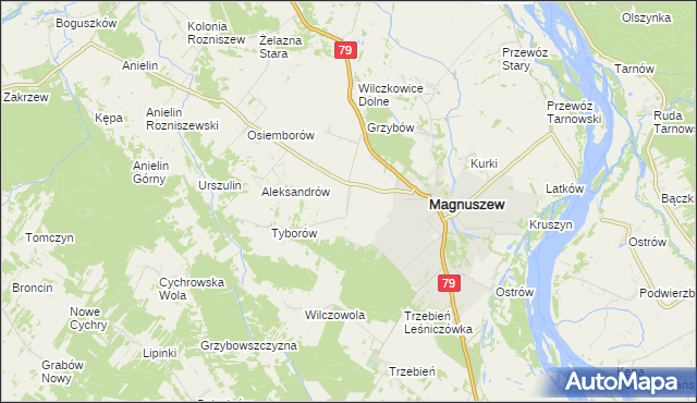 mapa Wola Magnuszewska, Wola Magnuszewska na mapie Targeo