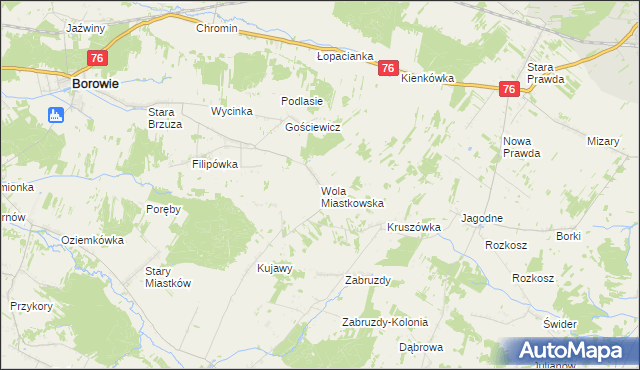 mapa Wola Miastkowska, Wola Miastkowska na mapie Targeo