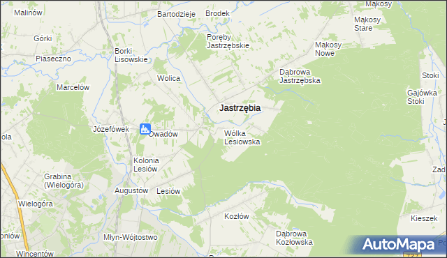 mapa Wólka Lesiowska, Wólka Lesiowska na mapie Targeo