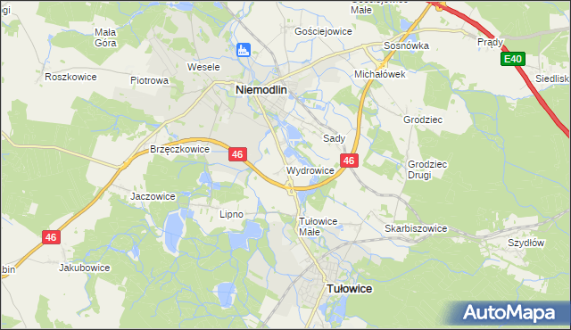 mapa Wydrowice gmina Niemodlin, Wydrowice gmina Niemodlin na mapie Targeo