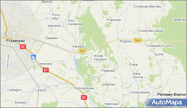 mapa Wyrąb Karwacki, Wyrąb Karwacki na mapie Targeo