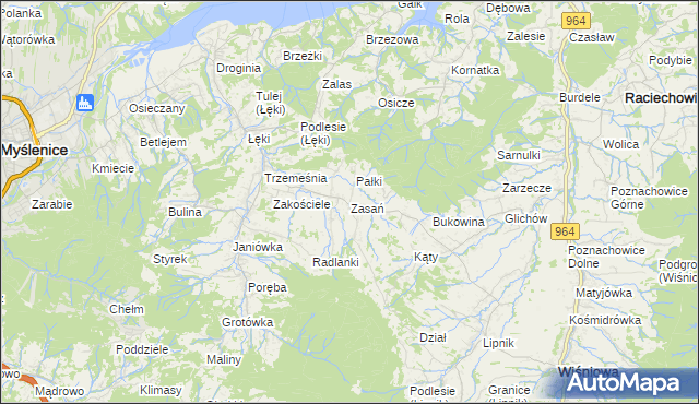 mapa Zasań, Zasań na mapie Targeo