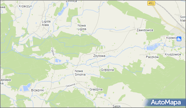 mapa Zbytowa, Zbytowa na mapie Targeo