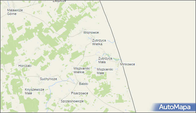 mapa Zubrzyca Mała, Zubrzyca Mała na mapie Targeo