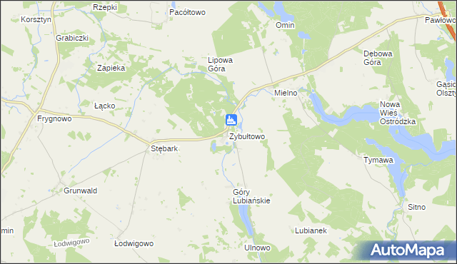 mapa Zybułtowo, Zybułtowo na mapie Targeo