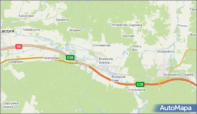 mapa Bożepole Wielkie, Bożepole Wielkie na mapie Targeo