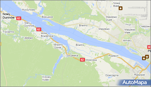mapa Brwilno gmina Nowy Duninów, Brwilno gmina Nowy Duninów na mapie Targeo