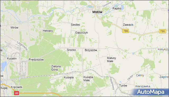 mapa Brzyszów, Brzyszów na mapie Targeo