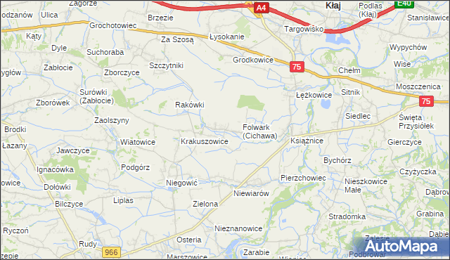 mapa Cichawa, Cichawa na mapie Targeo