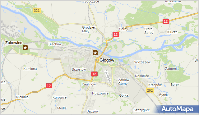 mapa Głogów, Głogów na mapie Targeo