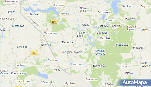 mapa Koszary gmina Sompolno, Koszary gmina Sompolno na mapie Targeo