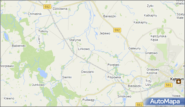 mapa Kotkowo gmina Kętrzyn, Kotkowo gmina Kętrzyn na mapie Targeo