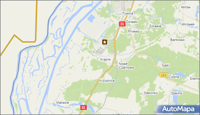 mapa Krajnik, Krajnik na mapie Targeo