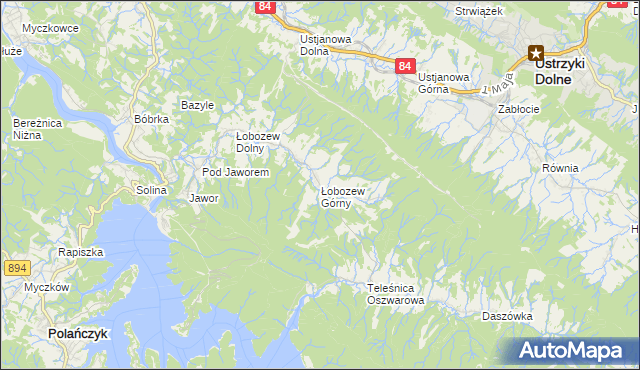 mapa Łobozew Górny, Łobozew Górny na mapie Targeo