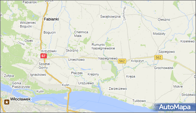 mapa Nasiegniewo, Nasiegniewo na mapie Targeo