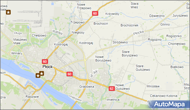 mapa Nowe Boryszewo, Nowe Boryszewo na mapie Targeo