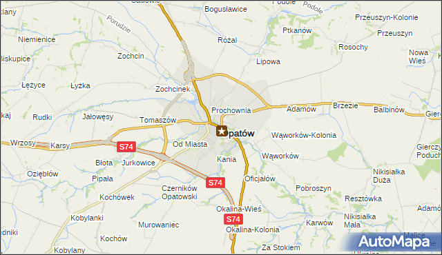 mapa Opatów, Opatów na mapie Targeo