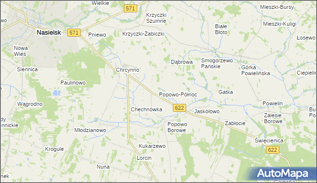 mapa Popowo-Północ, Popowo-Północ na mapie Targeo