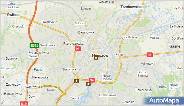 mapa Rzeszów, Rzeszów na mapie Targeo