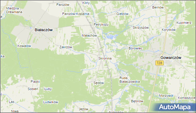 mapa Skronina, Skronina na mapie Targeo