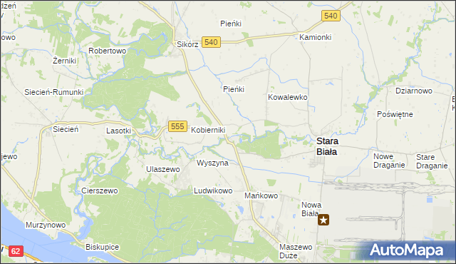 mapa Srebrna gmina Stara Biała, Srebrna gmina Stara Biała na mapie Targeo