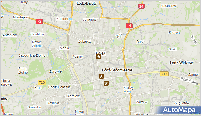 mapa Śródmieście gmina Łódź, Śródmieście gmina Łódź na mapie Targeo