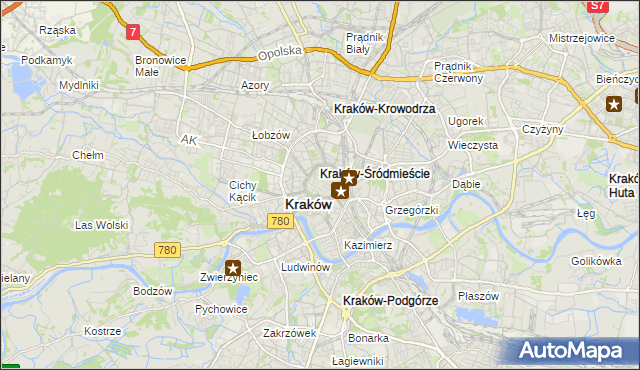 mapa Stare Miasto gmina Kraków, Stare Miasto gmina Kraków na mapie Targeo