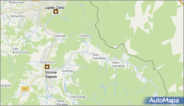 mapa Stary Gierałtów, Stary Gierałtów na mapie Targeo