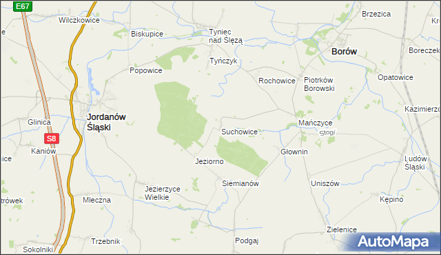 mapa Suchowice, Suchowice na mapie Targeo