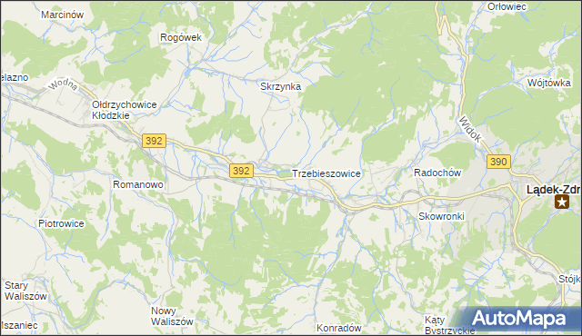 mapa Trzebieszowice, Trzebieszowice na mapie Targeo