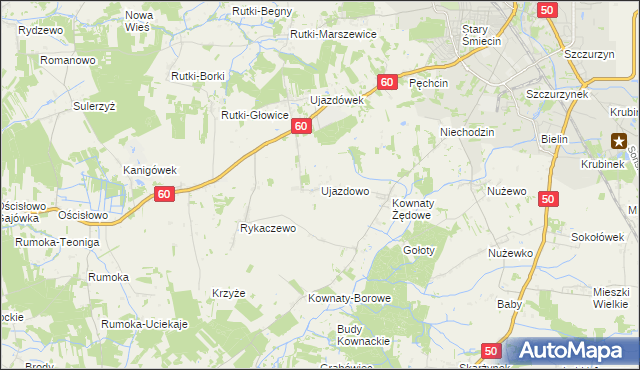 mapa Ujazdowo gmina Ciechanów, Ujazdowo gmina Ciechanów na mapie Targeo