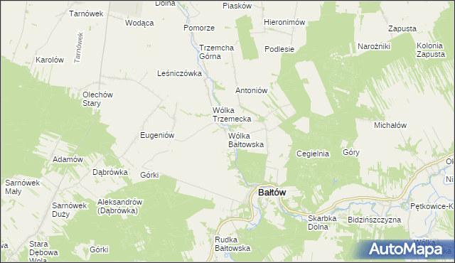 mapa Wólka Bałtowska, Wólka Bałtowska na mapie Targeo
