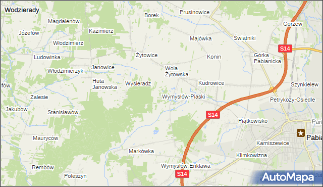 mapa Wymysłów-Piaski, Wymysłów-Piaski na mapie Targeo