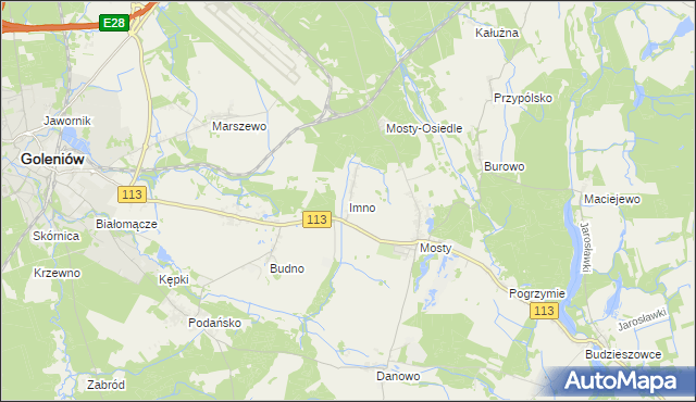 mapa Imno gmina Goleniów, Imno gmina Goleniów na mapie Targeo