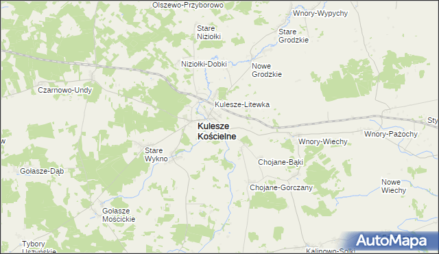 mapa Kulesze Podlipne, Kulesze Podlipne na mapie Targeo